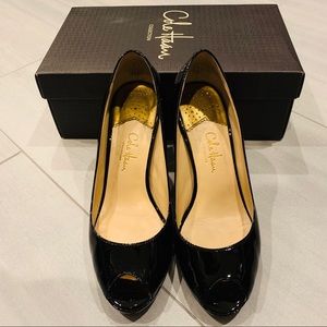 COLE HAAN Women’s Black  Leather Toe Pump